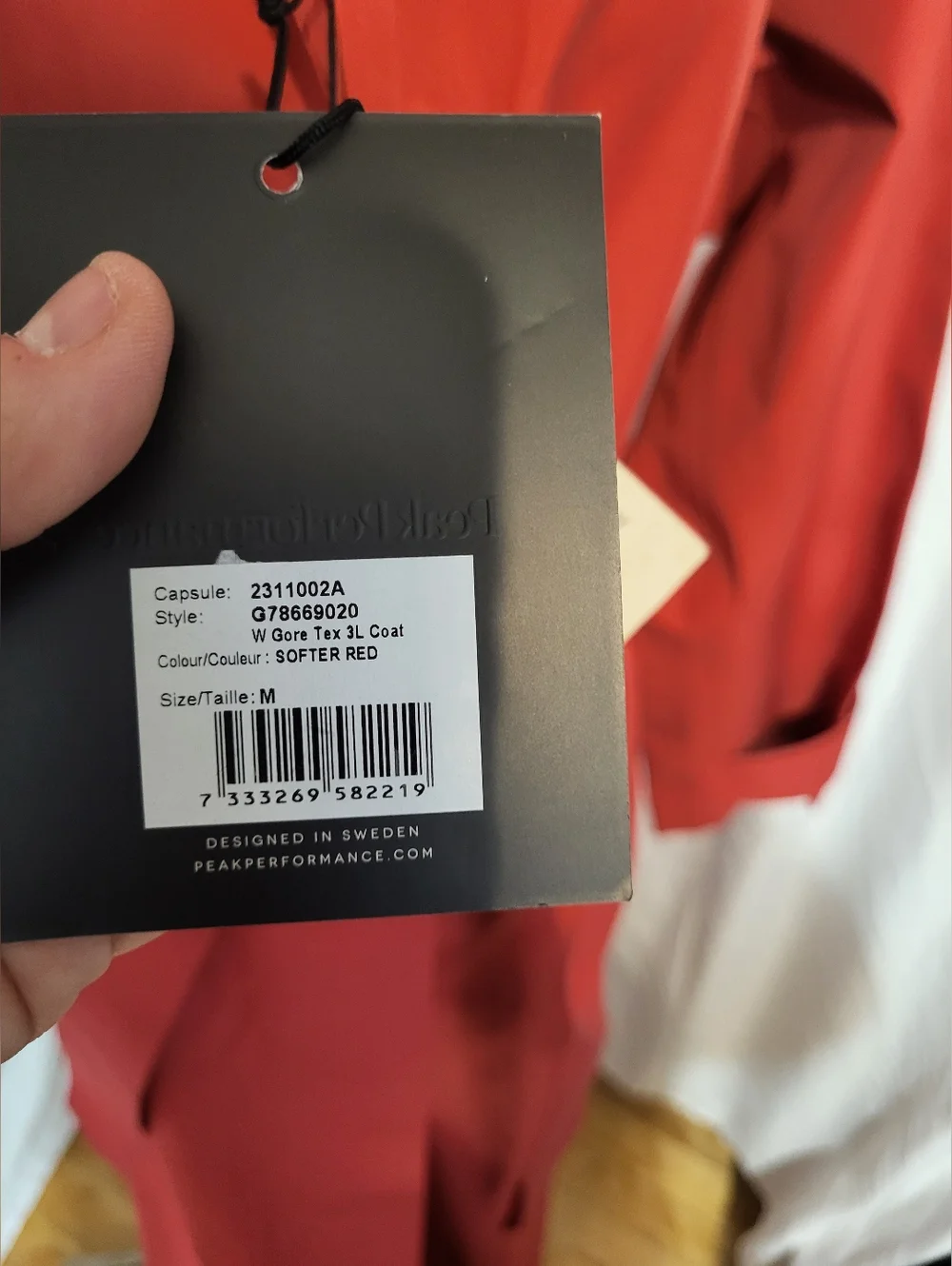Peak Performance Red Trench Coat with Tie Belt, Size Medium - Picture 7 of 17